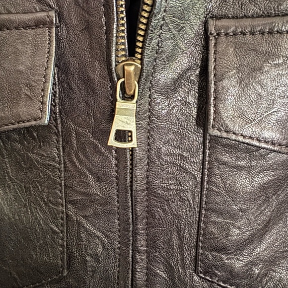 Reformation Black Leather Zip Front Jacket - Picture 4 of 10